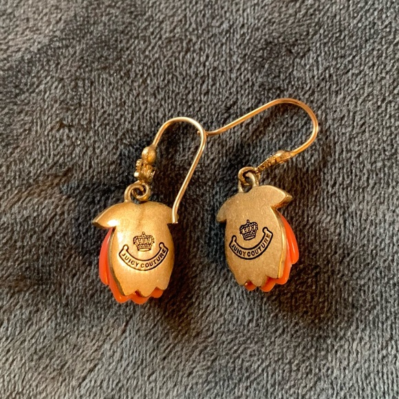Adorable Juicy Couture Good Tone Flower Earrings With Rhinestones - Picture 11 of 13